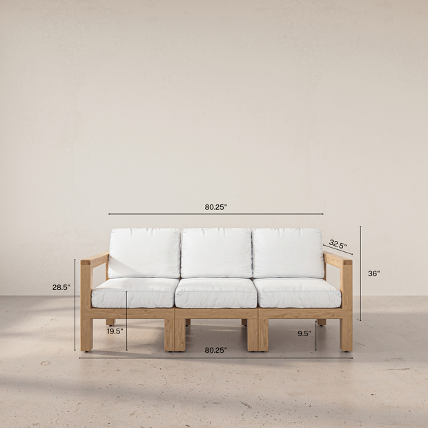 Aria White Oak 3 Piece Sofa